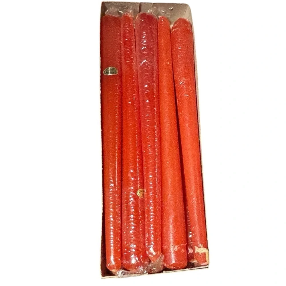 Vintage 10 Tapered Candles 10” red Christmas New